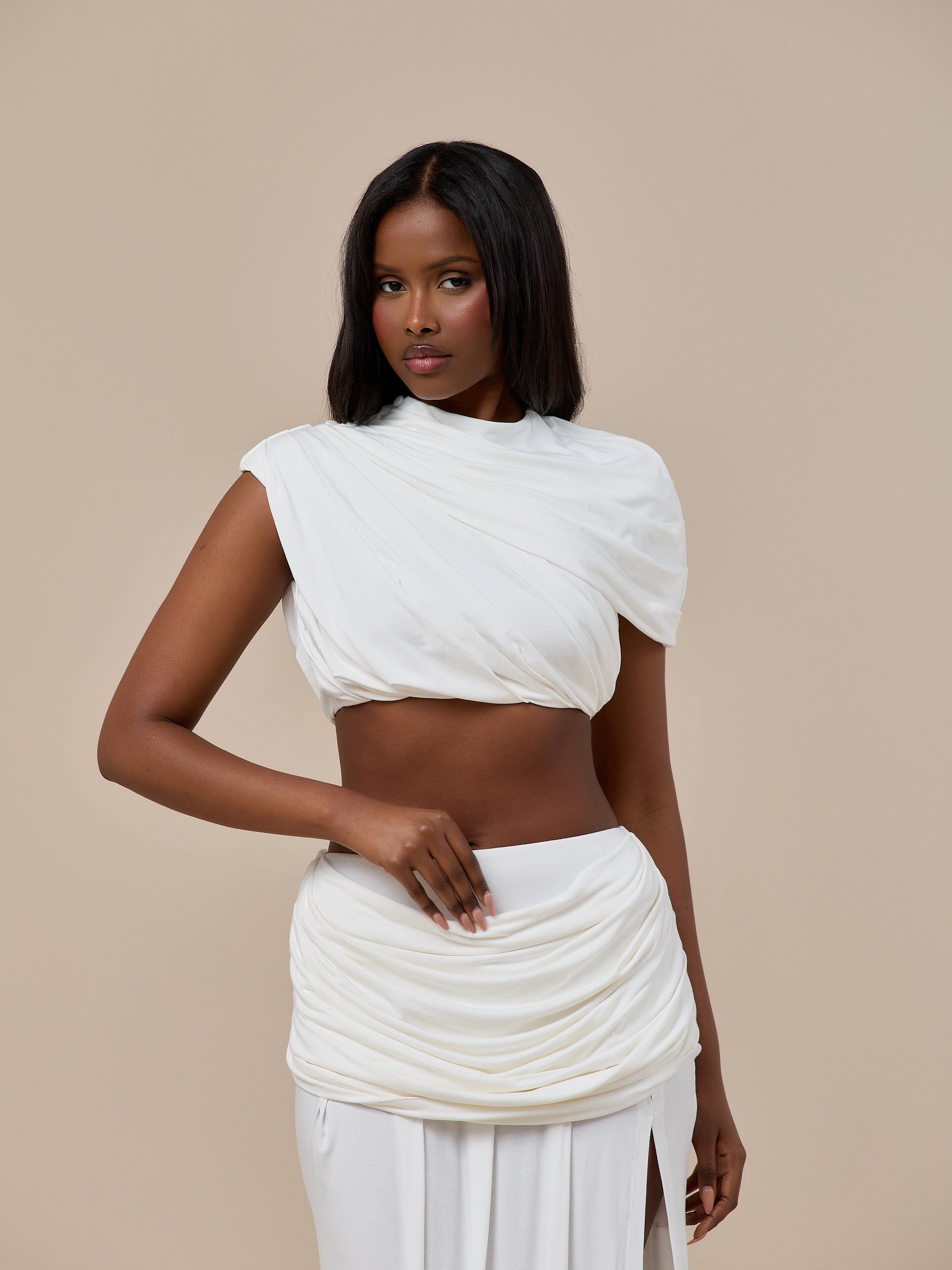 ATHENA DRAPE TOP | WHITE – Wander Doll