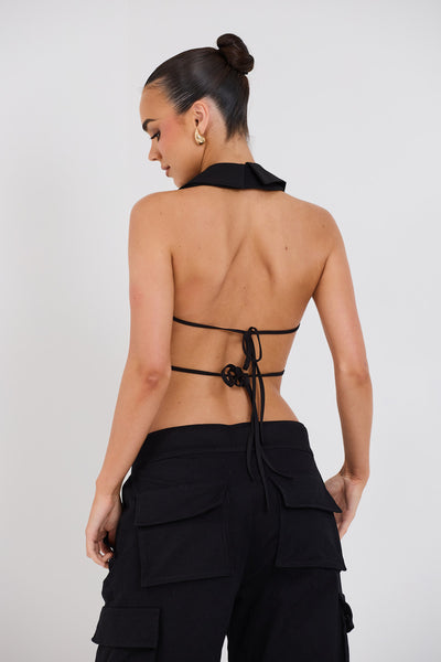 ISLA BLAZER TOP | BLACK