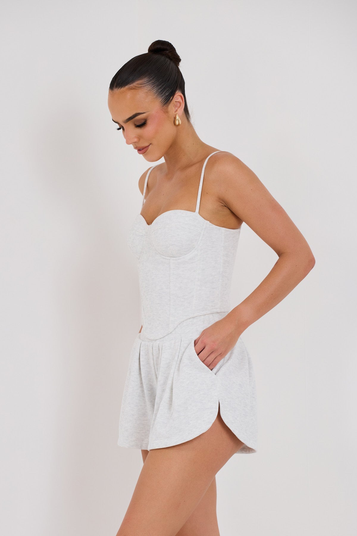 CONSTANCE STRAPPY CORSET | GREY MARL