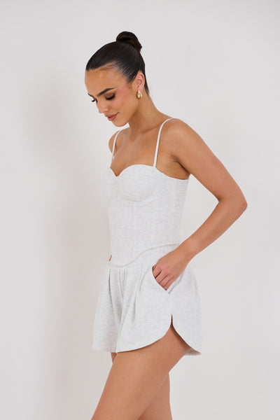 CONSTANCE STRAPPY CORSET | GREY MARL