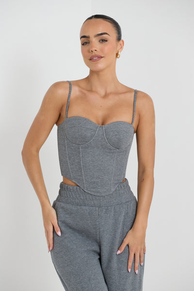 CHARCOAL CONSTANCE CONTOUR STRAPPY TOP