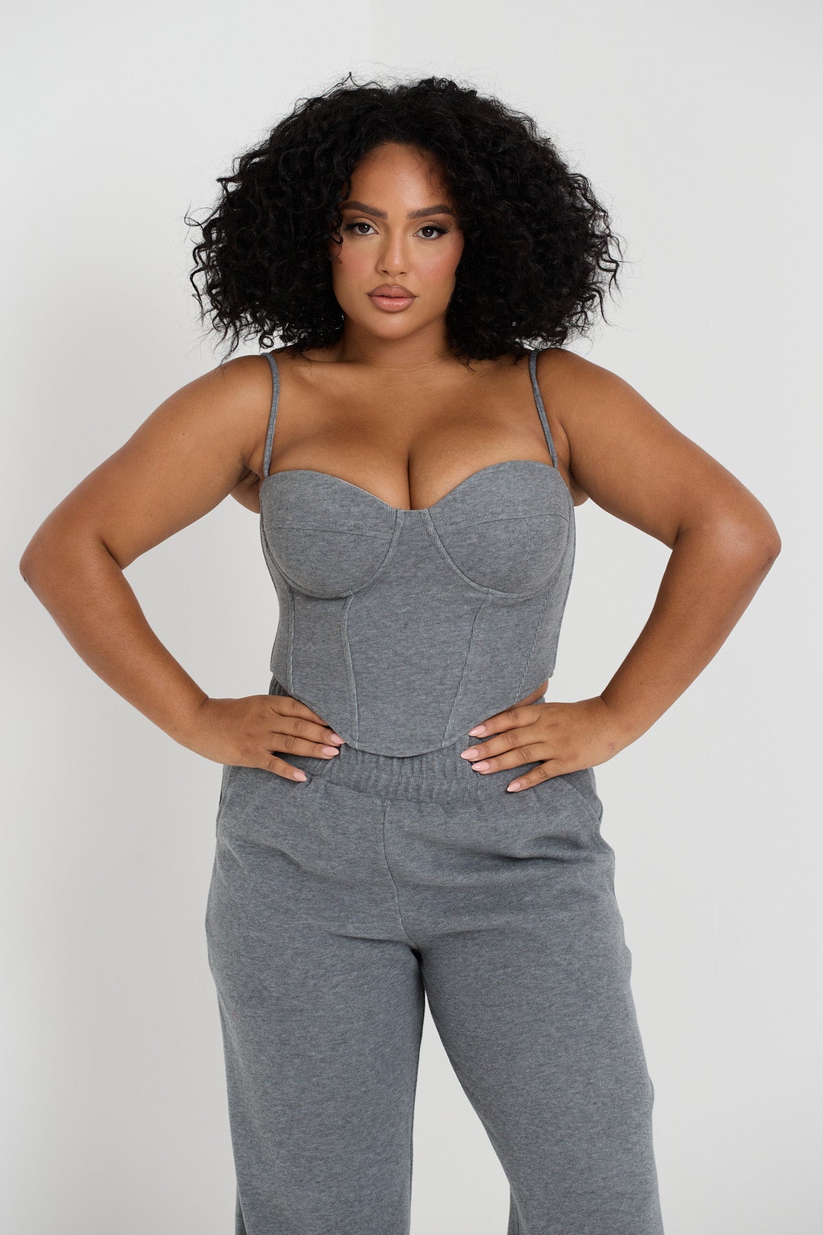 CHARCOAL CONSTANCE CONTOUR STRAPPY TOP