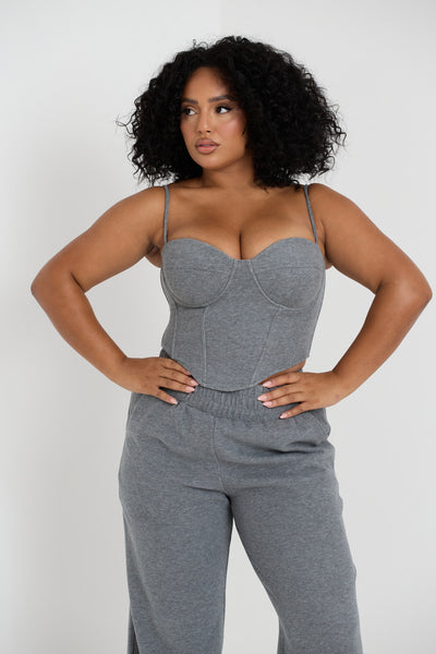 CHARCOAL CONSTANCE CONTOUR STRAPPY TOP