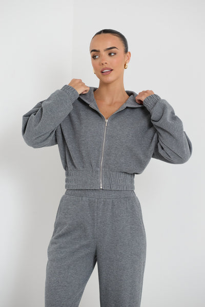 CONSTANCE ZIP JACKET | CHARCOAL