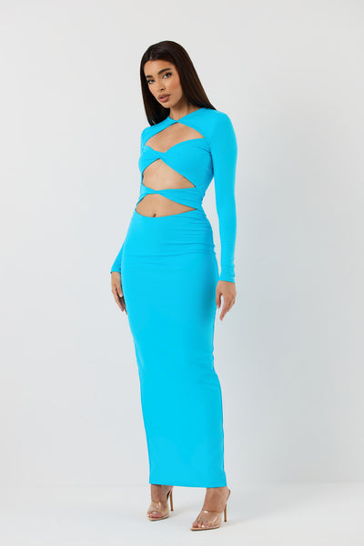 Stassie Dress in Aqua