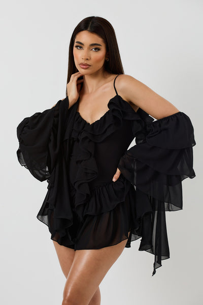 Black Kendal Playsuit