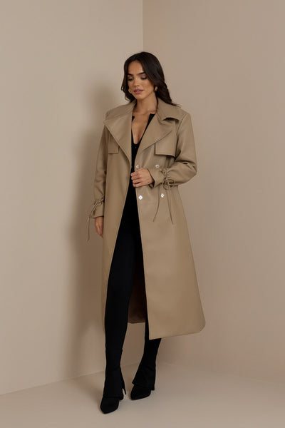 SLOANE TRENCH COAT IN CARAMEL