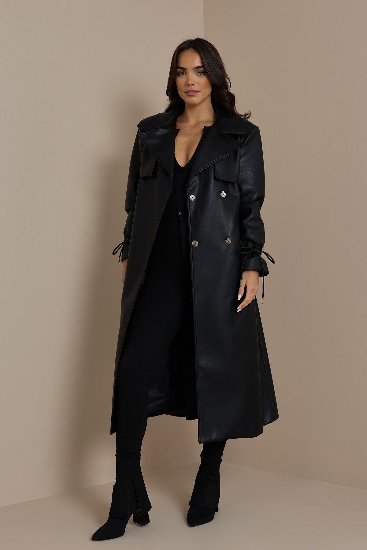 SLOANE TRENCH COAT IN BLACK