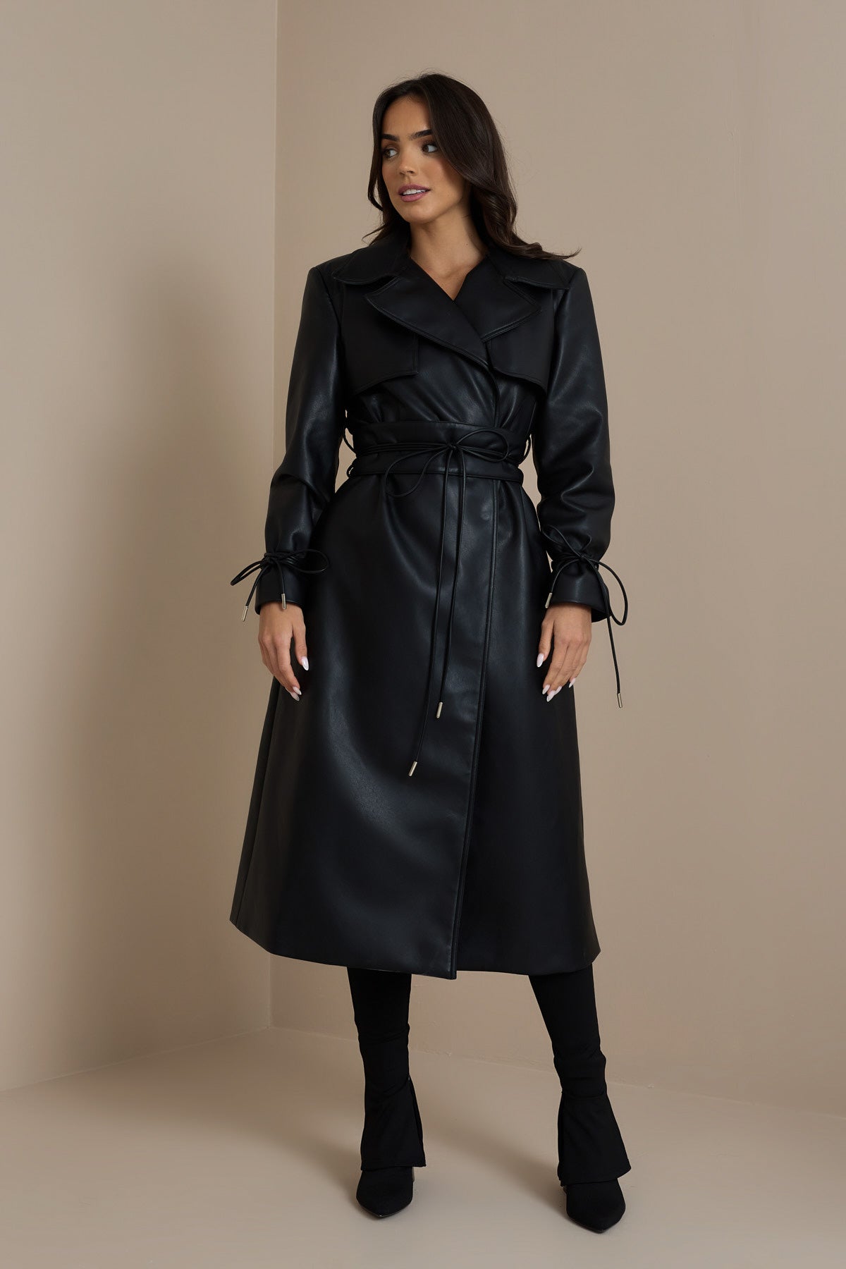 SLOANE TRENCH COAT IN BLACK