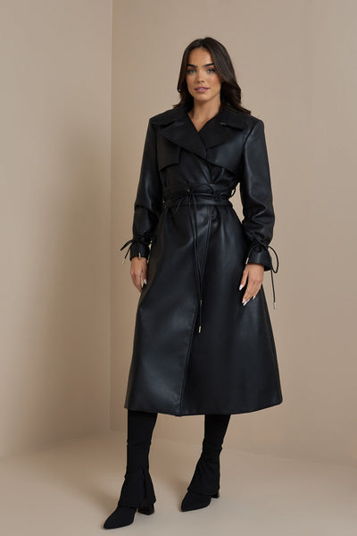 SLOANE TRENCH COAT IN BLACK