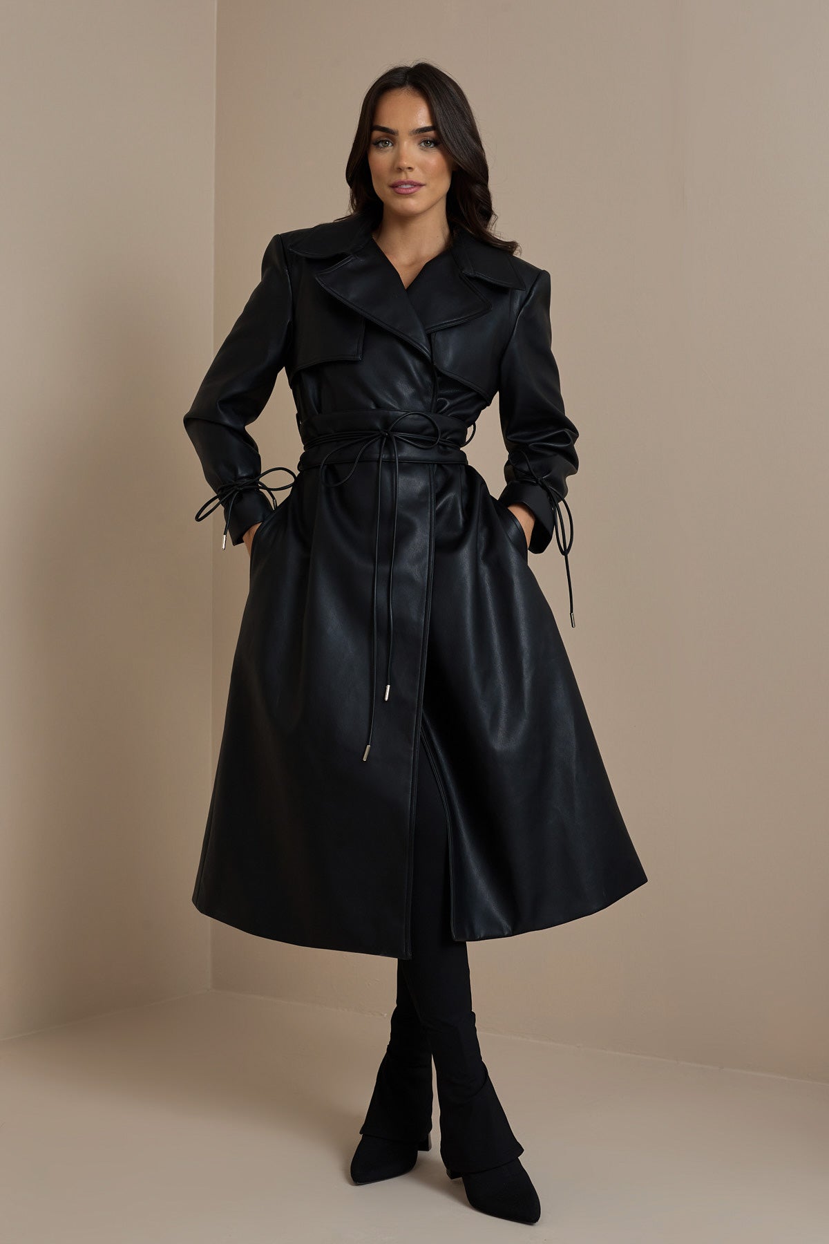 SLOANE TRENCH COAT IN BLACK