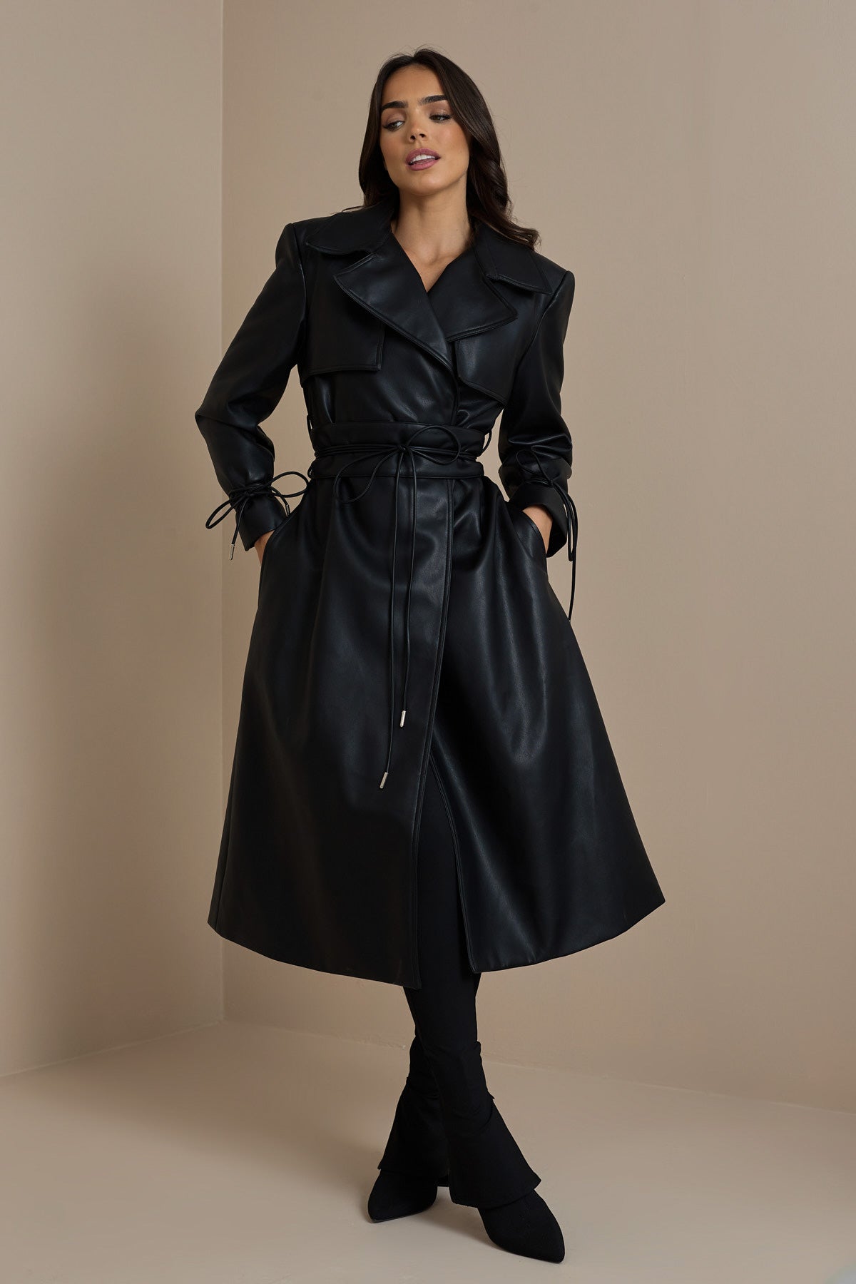 SLOANE TRENCH COAT IN BLACK