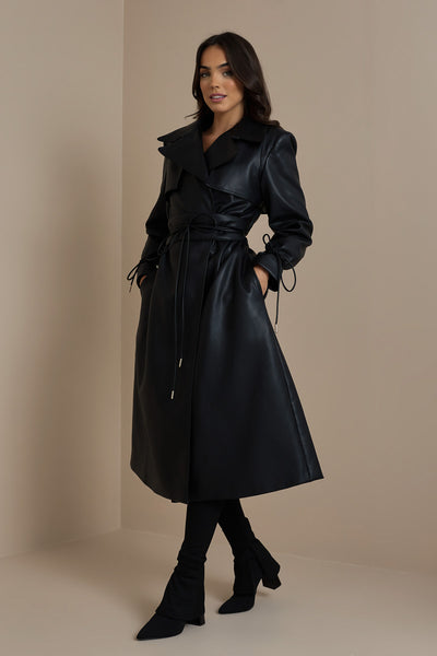 SLOANE TRENCH COAT IN BLACK