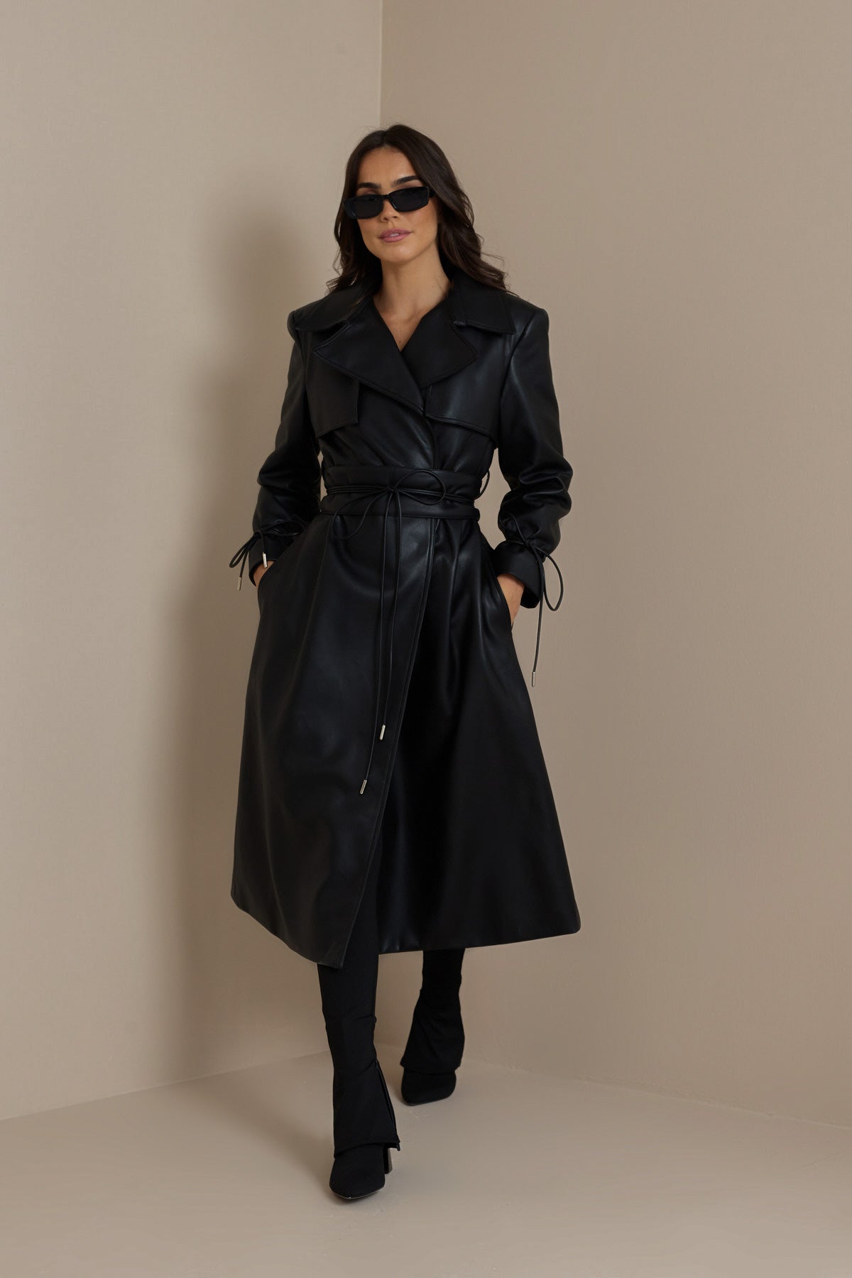 SLOANE TRENCH COAT IN BLACK