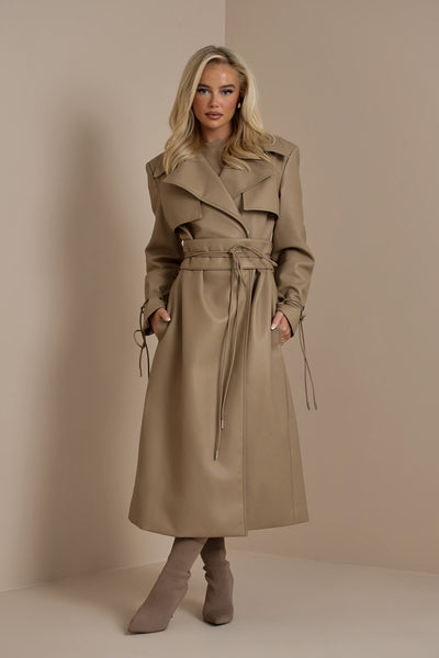 SLOANE TRENCH COAT IN CARAMEL