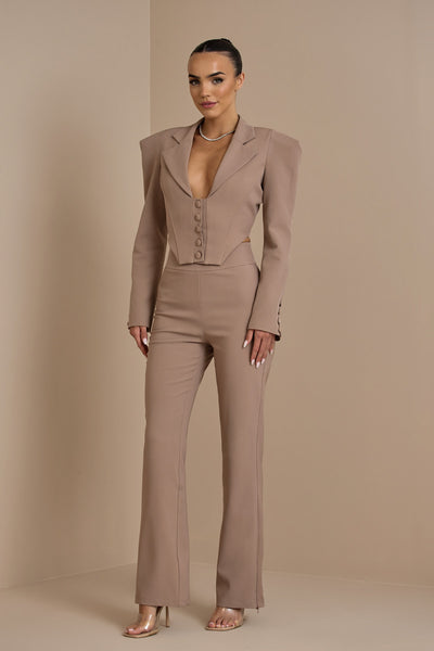 GEORGIA BLAZER IN TAUPE