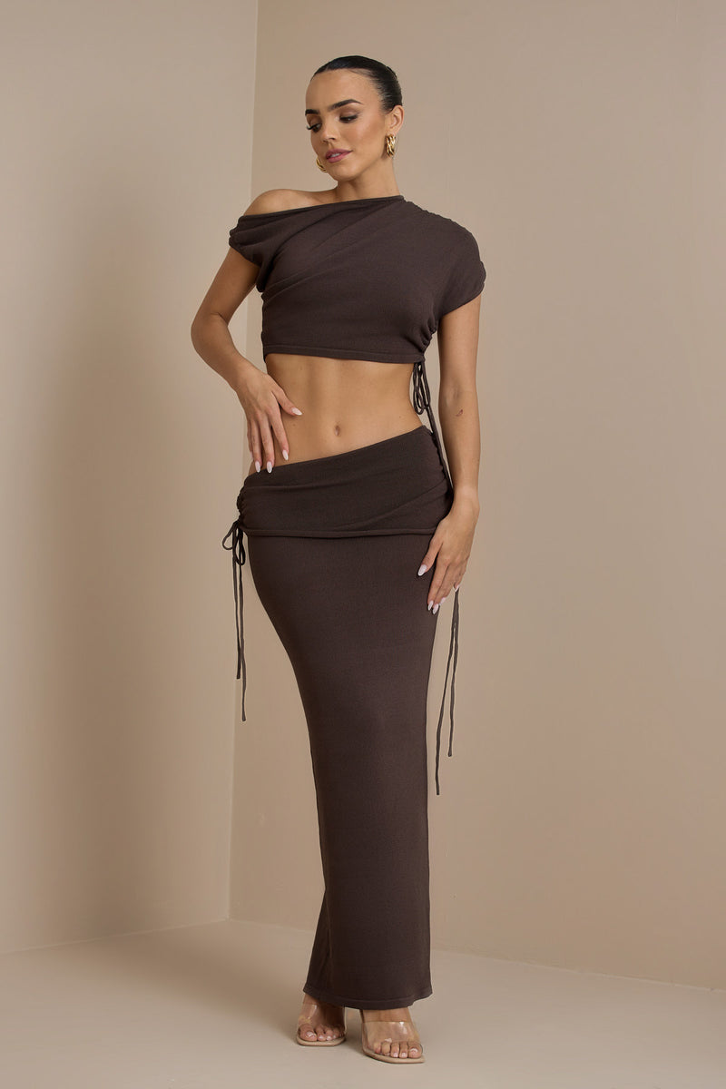 YRIS KNIT CO-ORD | CHOCOLATE