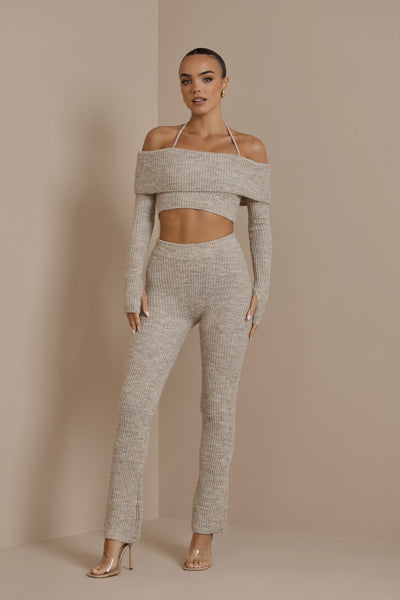 OATMEAL CARRIE PREMIUM KNIT COORD SET