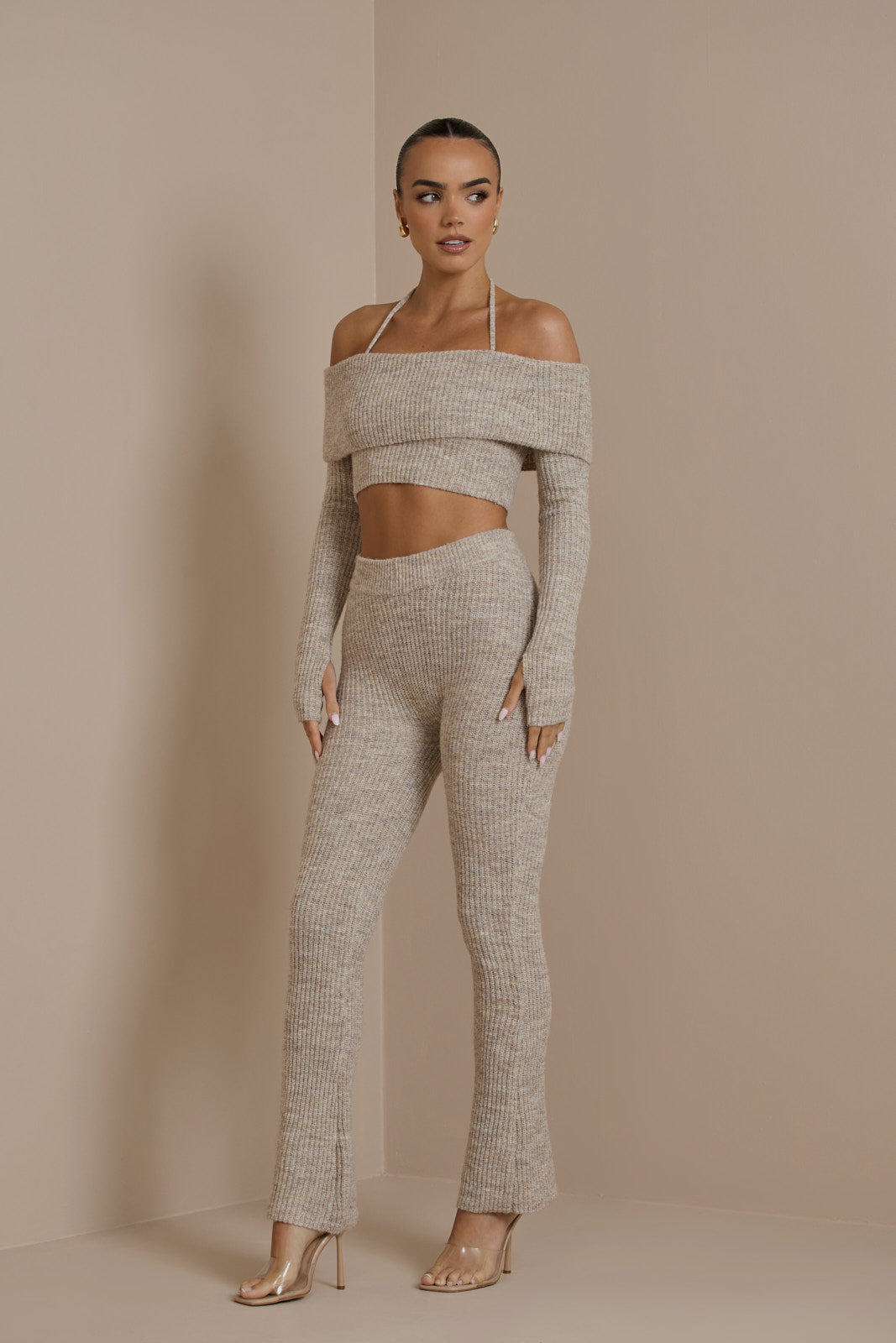 OATMEAL CARRIE PREMIUM KNIT COORD SET