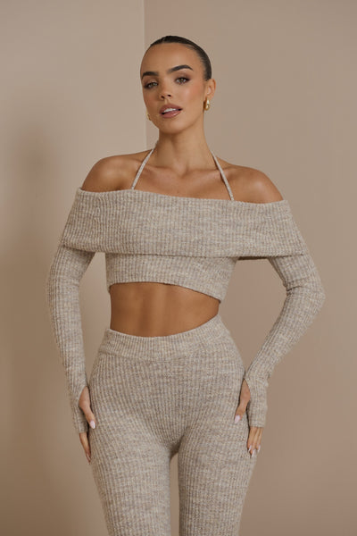 OATMEAL CARRIE PREMIUM KNIT COORD SET