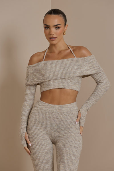 OATMEAL CARRIE PREMIUM KNIT COORD SET