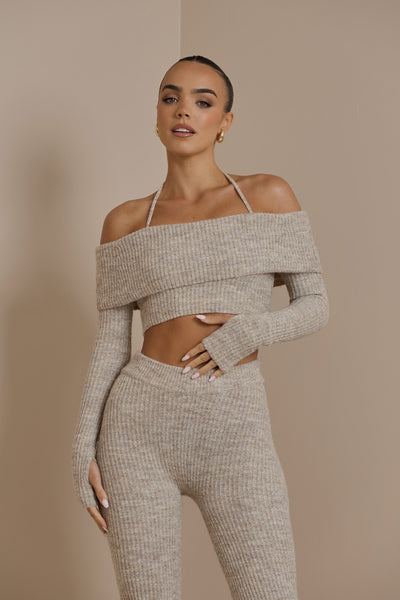 OATMEAL CARRIE PREMIUM KNIT COORD SET