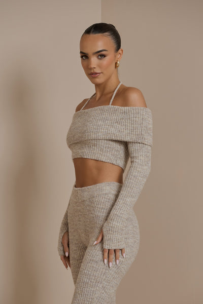 OATMEAL CARRIE PREMIUM KNIT COORD SET