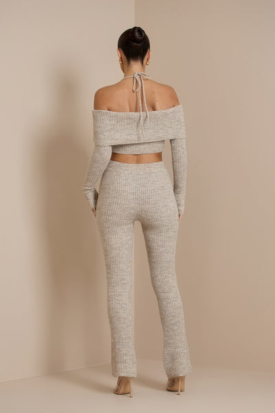 OATMEAL CARRIE PREMIUM KNIT COORD SET