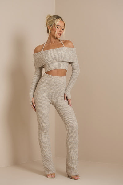 OATMEAL CARRIE PREMIUM KNIT COORD SET