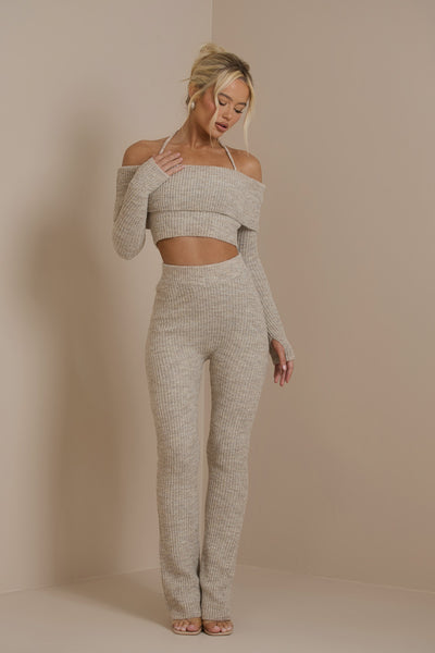 OATMEAL CARRIE PREMIUM KNIT COORD SET