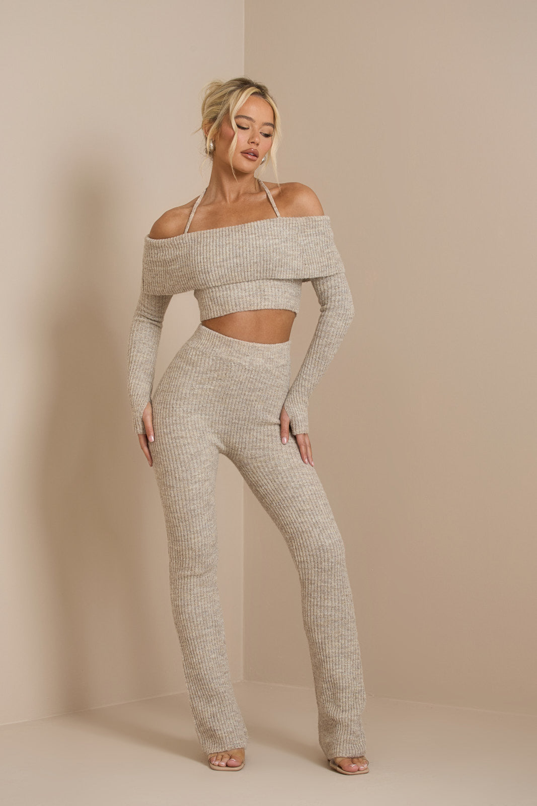 OATMEAL CARRIE PREMIUM KNIT COORD SET