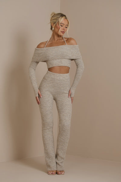 OATMEAL CARRIE PREMIUM KNIT COORD SET