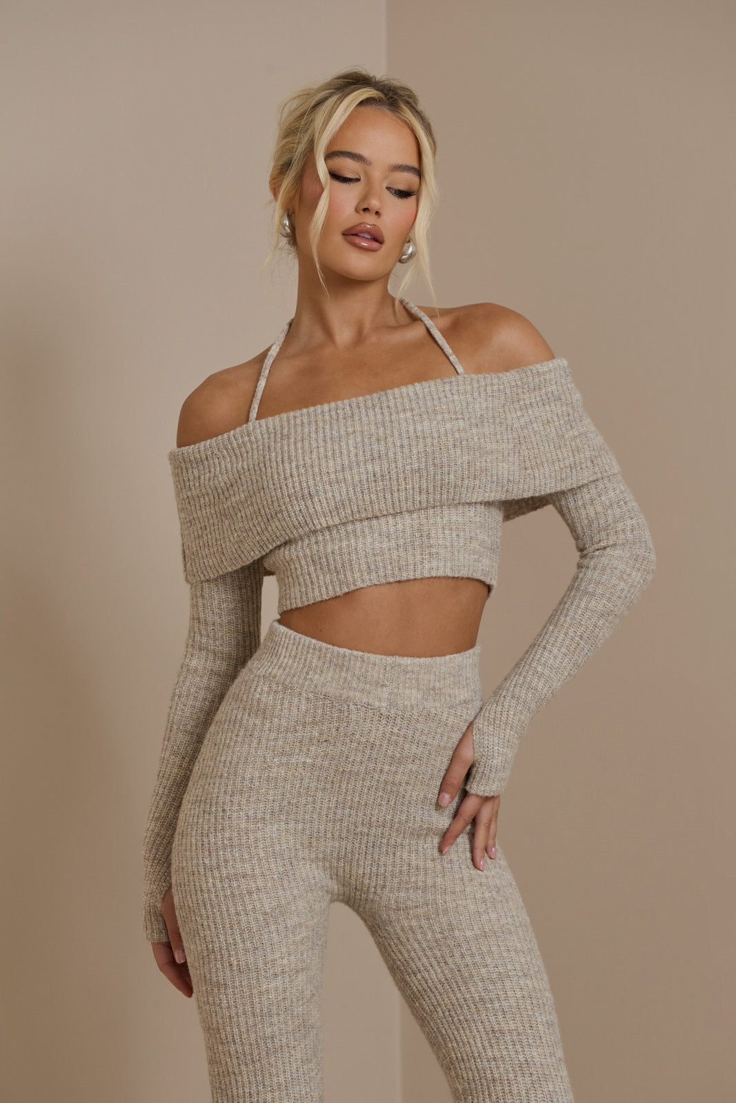 OATMEAL CARRIE PREMIUM KNIT COORD SET