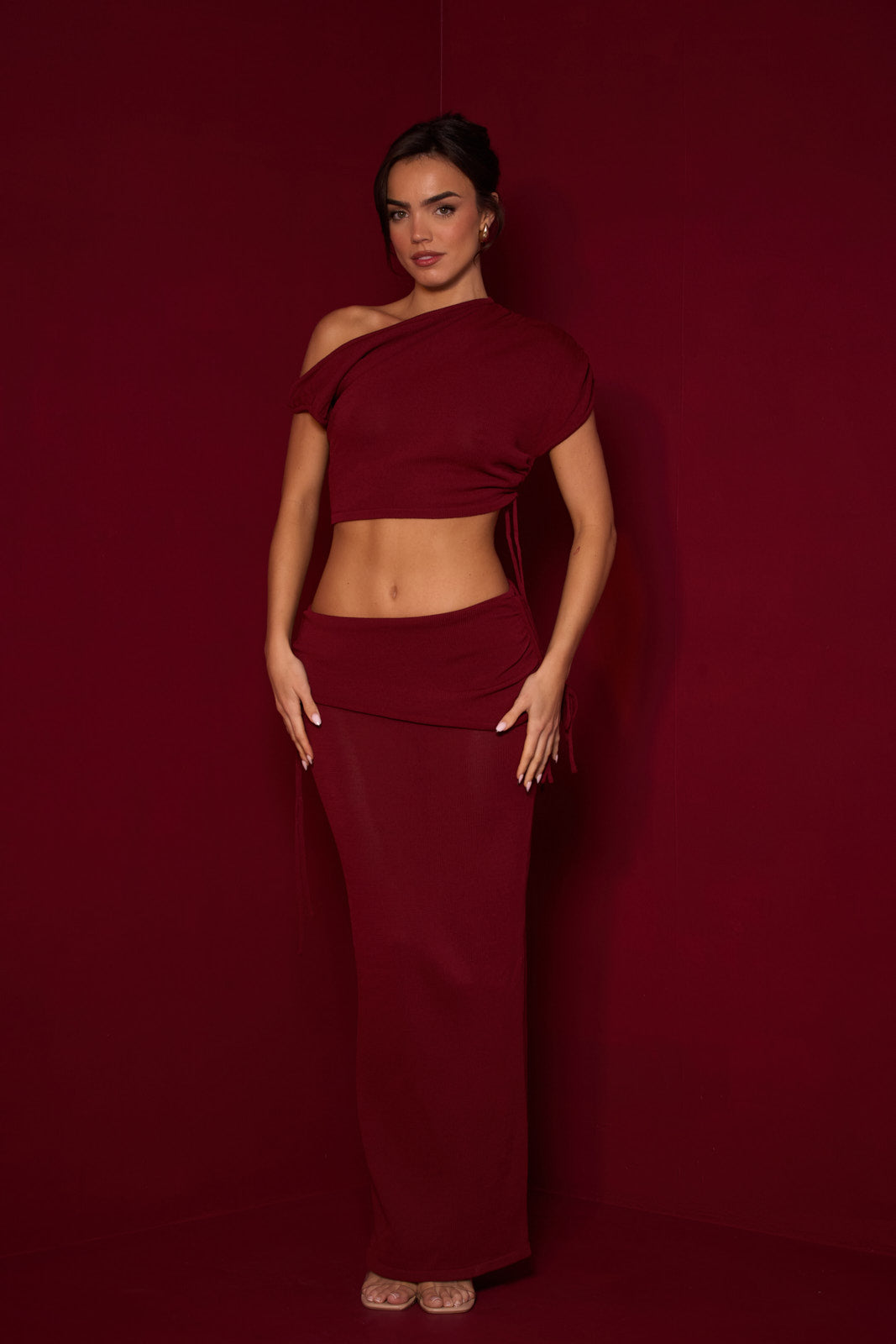 WINE YRIS KNIT COORD