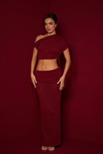 WINE YRIS KNIT COORD