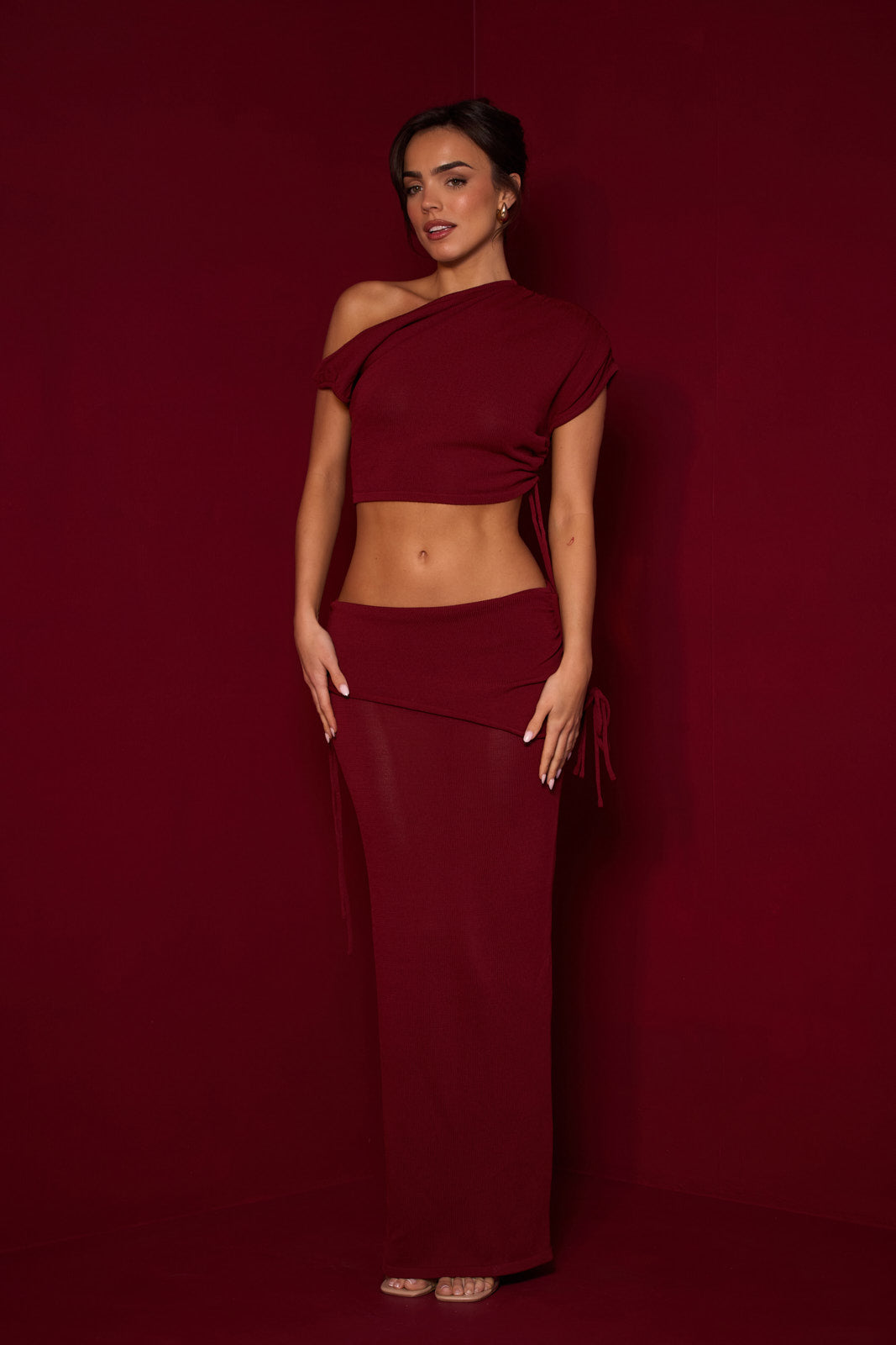 WINE YRIS KNIT COORD
