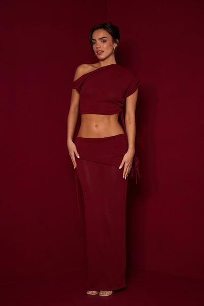 WINE YRIS KNIT COORD