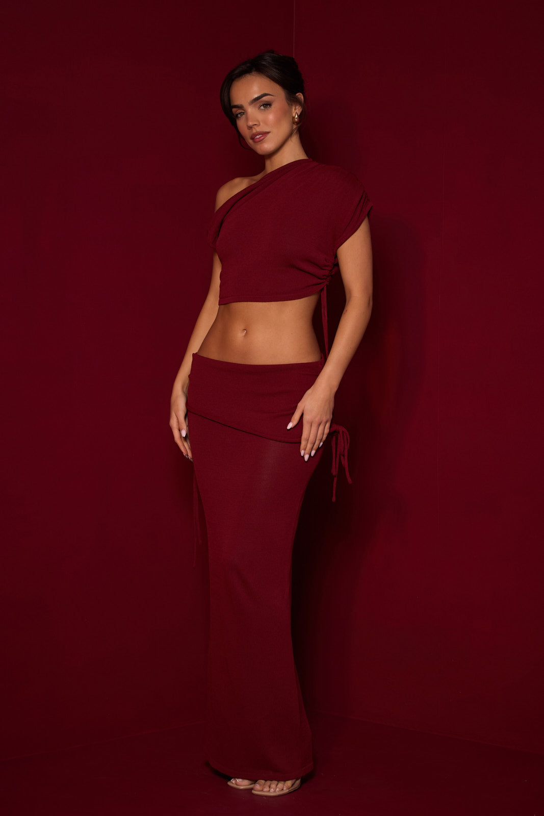 WINE YRIS KNIT COORD