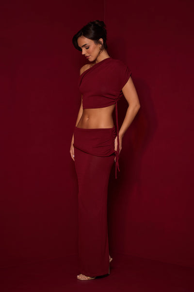 WINE YRIS KNIT COORD