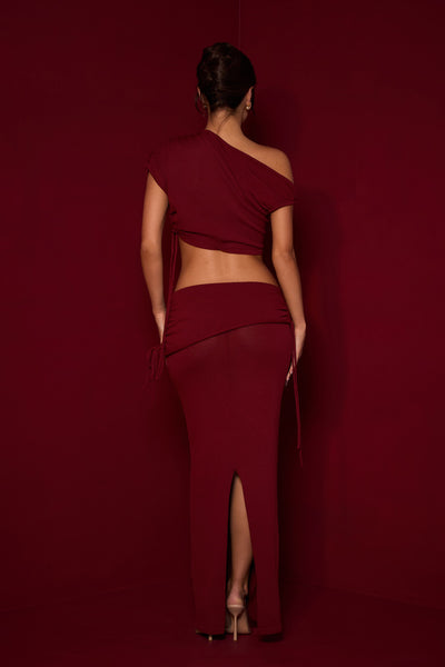WINE YRIS KNIT COORD