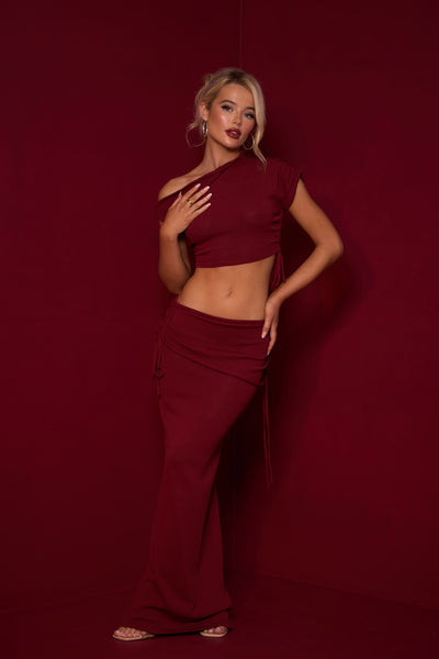 WINE YRIS KNIT COORD