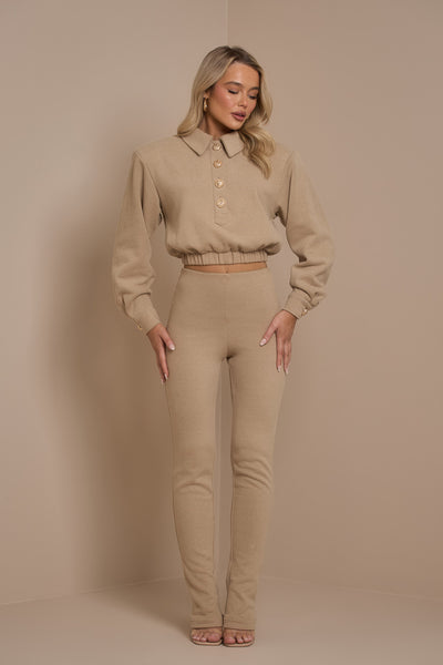 TAUPE RITCHIE CROP JUMPER