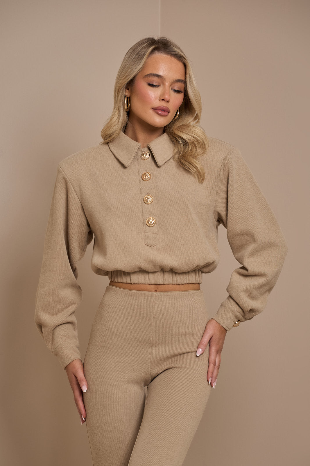 TAUPE RITCHIE CROP JUMPER