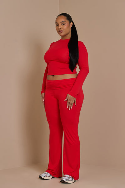 FC Red Regular Emma fold over lounge trouser