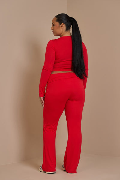 FC Red Regular Emma fold over lounge trouser