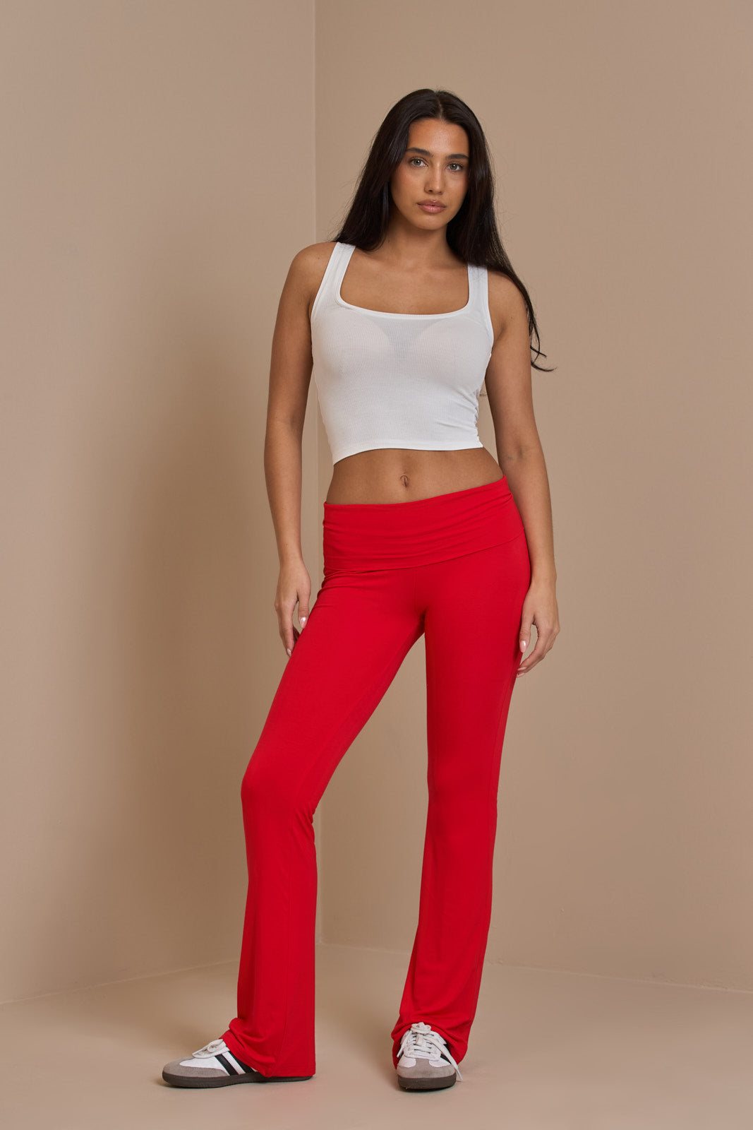 Red Regular Emma fold over lounge trouser