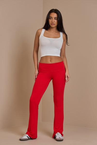 Red Regular Emma fold over lounge trouser