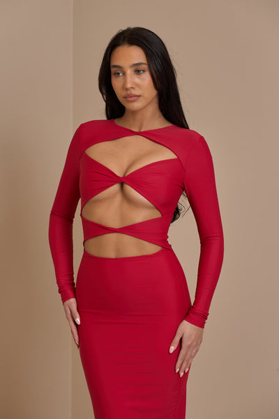 STASSIE MAXI DRESS | CHERRY