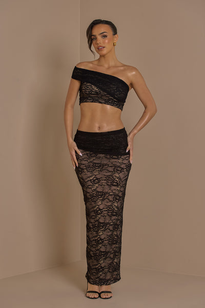 ANASTASIA LACE CO-ORD | BLACK