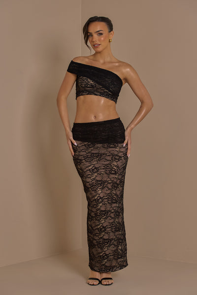 ANASTASIA LACE CO-ORD | BLACK